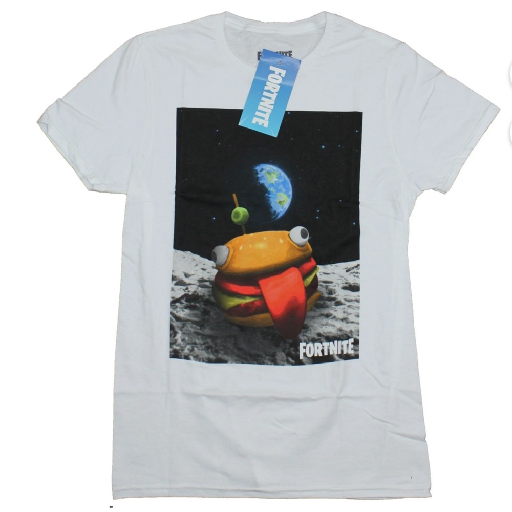 NWT Fortnite Durrr Burger Space Adult White T-shirt